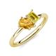 4 - Nadya Pear Shape Citrine & Emerald Shape Yellow Sapphire 2 Stone Duo Ring 