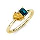 4 - Nadya Pear Shape Citrine & Emerald Shape London Blue Topaz 2 Stone Duo Ring 