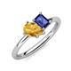 4 - Nadya Pear Shape Citrine & Emerald Shape Iolite 2 Stone Duo Ring 