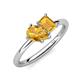 4 - Nadya Pear & Emerald Shape Citrine 2 Stone Duo Ring 