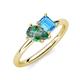 4 - Nadya Pear Shape Lab Created Alexandrite & Emerald Shape Blue Topaz 2 Stone Duo Ring 