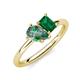 4 - Nadya Pear Shape Lab Created Alexandrite & Emerald Shape Emerald 2 Stone Duo Ring 