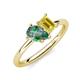 4 - Nadya Pear Shape Lab Created Alexandrite & Emerald Shape Yellow Sapphire 2 Stone Duo Ring 