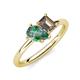 4 - Nadya Pear Shape Lab Created Alexandrite & Emerald Shape Smoky Quartz 2 Stone Duo Ring 