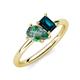 4 - Nadya Pear Shape Lab Created Alexandrite & Emerald Shape London Blue Topaz 2 Stone Duo Ring 