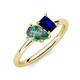 4 - Nadya Pear Shape Lab Created Alexandrite & Emerald Shape Blue Sapphire 2 Stone Duo Ring 