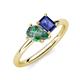 4 - Nadya Pear Shape Lab Created Alexandrite & Emerald Shape Iolite 2 Stone Duo Ring 