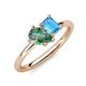 4 - Nadya Pear Shape Lab Created Alexandrite & Emerald Shape Blue Topaz 2 Stone Duo Ring 