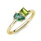 4 - Nadya Pear Shape Lab Created Alexandrite & Emerald Shape Peridot 2 Stone Duo Ring 