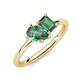 4 - Nadya Pear & Emerald Shape Lab Created Alexandrite 2 Stone Duo Ring 