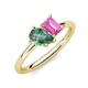 4 - Nadya Pear Shape Lab Created Alexandrite & Emerald Shape Pink Sapphire 2 Stone Duo Ring 