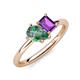 4 - Nadya Pear Shape Lab Created Alexandrite & Emerald Shape Amethyst 2 Stone Duo Ring 