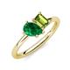 4 - Nadya Pear Shape Lab Created Emerald & Emerald Shape Peridot 2 Stone Duo Ring 