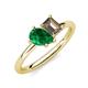 4 - Nadya Pear Shape Lab Created Emerald & Emerald Shape Smoky Quartz 2 Stone Duo Ring 