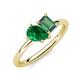 4 - Nadya Pear Shape Lab Created Emerald & Emerald Shape Lab Created Alexandrite 2 Stone Duo Ring 