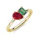 4 - Nadya Pear Shape Lab Created Ruby & Emerald Shape Lab Created Alexandrite 2 Stone Duo Ring 