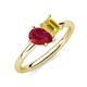 4 - Nadya Pear Shape Lab Created Ruby & Emerald Shape Yellow Sapphire 2 Stone Duo Ring 