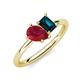 4 - Nadya Pear Shape Lab Created Ruby & Emerald Shape London Blue Topaz 2 Stone Duo Ring 