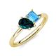 4 - Nadya Pear Shape London Blue Topaz & Emerald Shape Blue Topaz 2 Stone Duo Ring 