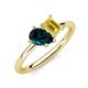 4 - Nadya Pear Shape London Blue Topaz & Emerald Shape Yellow Sapphire 2 Stone Duo Ring 