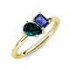 4 - Nadya Pear Shape London Blue Topaz & Emerald Shape Iolite 2 Stone Duo Ring 