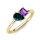 4 - Nadya Pear Shape London Blue Topaz & Emerald Shape Amethyst 2 Stone Duo Ring 