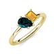 4 - Nadya Pear Shape London Blue Topaz & Emerald Shape Citrine 2 Stone Duo Ring 