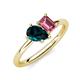 4 - Nadya Pear Shape London Blue Topaz & Emerald Shape Pink Tourmaline 2 Stone Duo Ring 