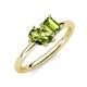 4 - Nadya Pear & Emerald Shape Peridot 2 Stone Duo Ring 