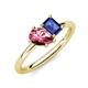 4 - Nadya Pear Shape Pink Tourmaline & Emerald Shape Iolite 2 Stone Duo Ring 