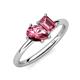 4 - Nadya Pear Shape Pink Tourmaline & Emerald Shape Amethyst 2 Stone Duo Ring 