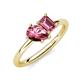 4 - Nadya Pear Shape Pink Tourmaline & Emerald Shape Amethyst 2 Stone Duo Ring 