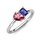 4 - Nadya Pear Shape Pink Tourmaline & Emerald Shape Iolite 2 Stone Duo Ring 