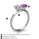 4 - Tanya Oval Shape GIA Certified Diamond & Cushion Shape Amethyst 2 Stone Duo Ring 