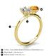 4 - Tanya Oval Shape GIA Certified Diamond & Cushion Shape Citrine 2 Stone Duo Ring 