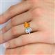 5 - Tanya Oval Shape GIA Certified Diamond & Cushion Shape Citrine 2 Stone Duo Ring 