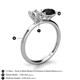 4 - Tanya Oval Shape GIA Certified Diamond & Cushion Shape Black Onyx 2 Stone Duo Ring 