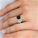 5 - Tanya Oval Shape GIA Certified Diamond & Cushion Shape Black Onyx 2 Stone Duo Ring 
