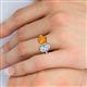 5 - Tanya Oval Shape GIA Certified Diamond & Cushion Shape Citrine 2 Stone Duo Ring 