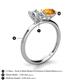 4 - Tanya Oval Shape IGI Certified Lab Grown Diamond & Cushion Shape Citrine 2 Stone Duo Ring 