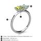 5 - Zoya Pear Shape Peridot & Princess Shape Lab Created Opal 2 Stone Duo Ring 