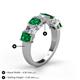 4 - Aria Emerald Cut Emerald and Asscher Cut Diamond 7 Stone Wedding  Band 