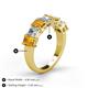 4 - Aria Emerald Cut Citrine and Asscher Cut Diamond 7 Stone Wedding  Band 