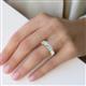 5 - Aria Emerald Cut Aquamarine and Asscher Cut Diamond 7 Stone Wedding  Band 