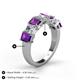 4 - Aria Emerald Cut Amethyst and Asscher Cut Diamond 7 Stone Wedding  Band 