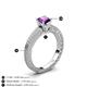 5 - Kaelan 6.00 mm Princess Cut Amethyst Solitaire Engagement Ring 