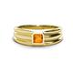 1 - Zion 5.00 mm Asscher Cut Citrine Solitaire Men Wedding Band 