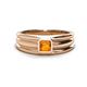 1 - Zion 5.00 mm Asscher Cut Citrine Solitaire Men Wedding Band 