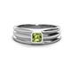 1 - Zion 5.00 mm Asscher Cut Peridot Solitaire Men Wedding Band 