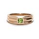 1 - Zion 5.00 mm Asscher Cut Peridot Solitaire Men Wedding Band 